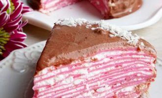 Блинный ПП торт розовый